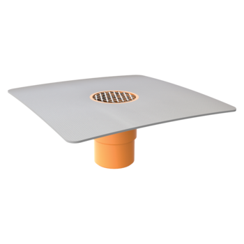 Függőleges erkélyösszefolyó integrált PVC gallérral Függőleges erkélyösszefolyó integrált PVC gallérral