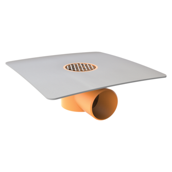 Vízszintes erkélyösszefolyó integrált PVC gallérral Vízszintes erkélyösszefolyó integrált PVC gallérral